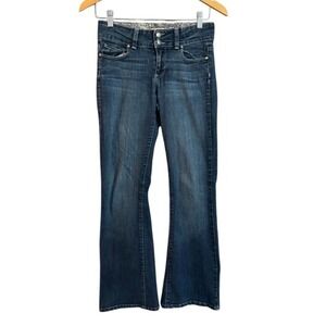 Vintage Paige Boot Jeans Blue Wash Double Button Flap Pockets Size 25